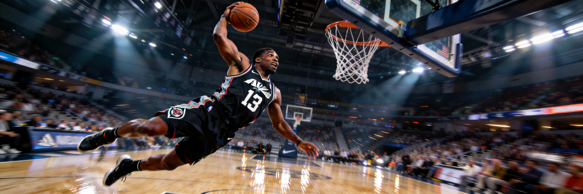 NBA总决赛精彩瞬间 - 球员突破上篮特写